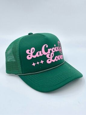 NEW La Croix Lover Puff‎ Print SnapBack Green Trucker Hat Adult OSFM